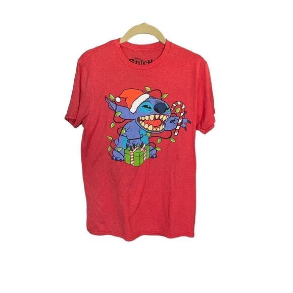 NWT Disney, Lilo, and stitch Merry stitchmas short sleeve, red T-shirt, size sma - Picture 1 of 4
